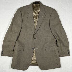 Gianfranco Ruffini Mens 44 Houndstooth Blazer Sport Coat Silk Wool Tan Brown